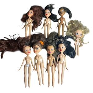 Lot of 7 Bratz Dolls‎ + 1 Bratz Kidz Doll Used MGA All 2001/2002 Bratz